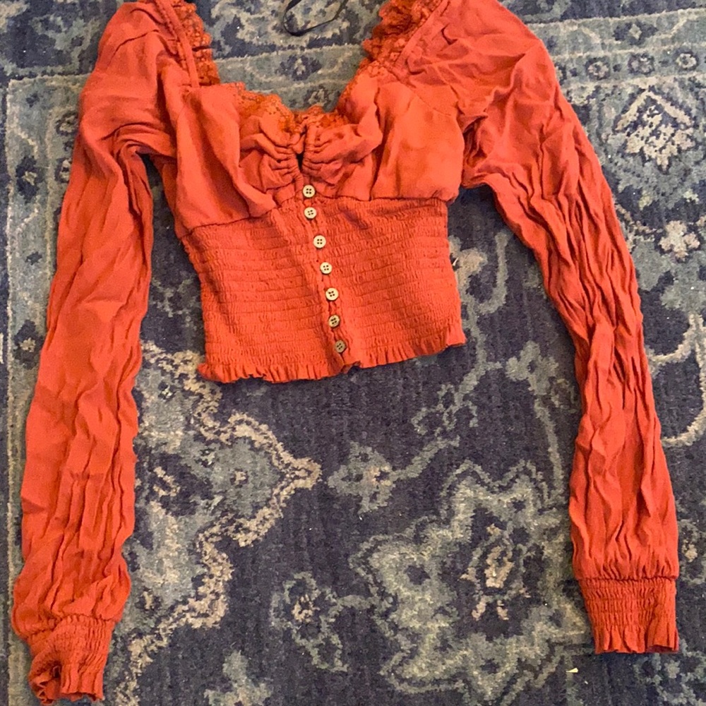 Orange crop top